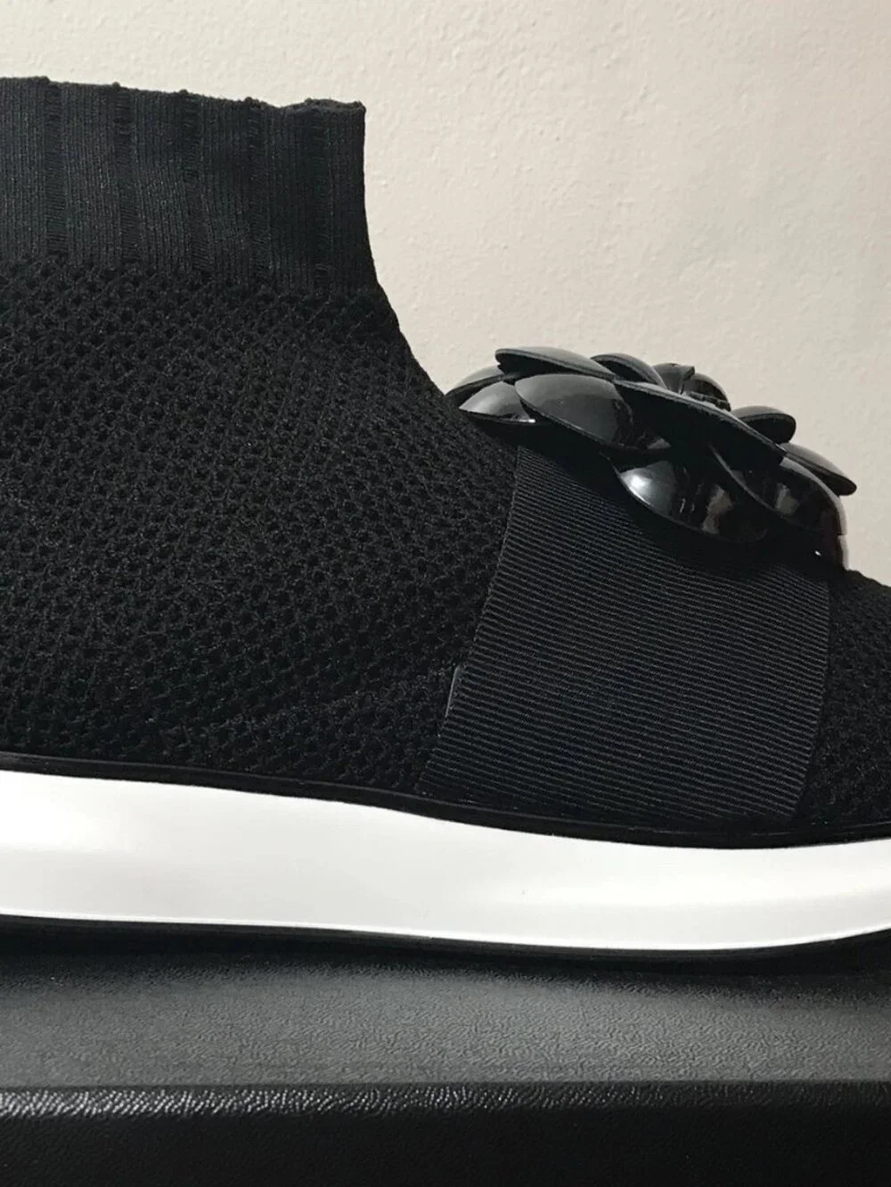 CHANEL Sock Sneakers with Camellia, 37.5